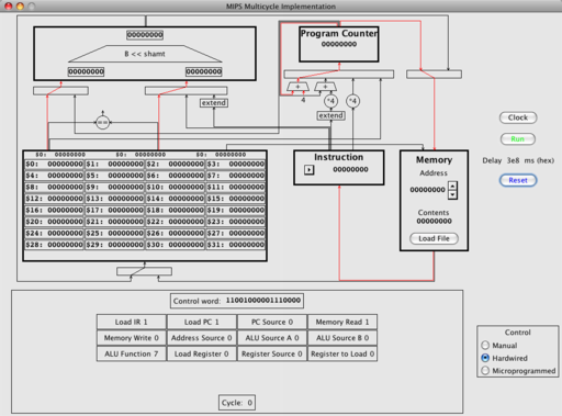 Screenshot of multicycle implementation