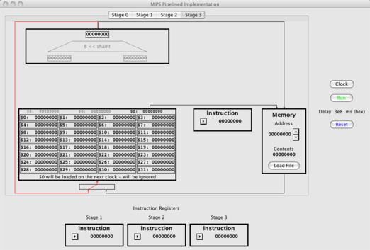 Screenshot of pipelined implementation stage 3